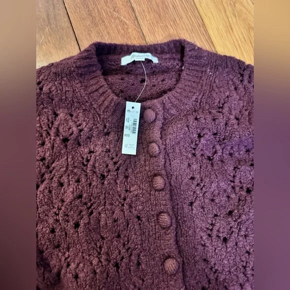 Madewell Pointelle-Stitch Cardigan in Cotton Blend - Picture 6 of 6